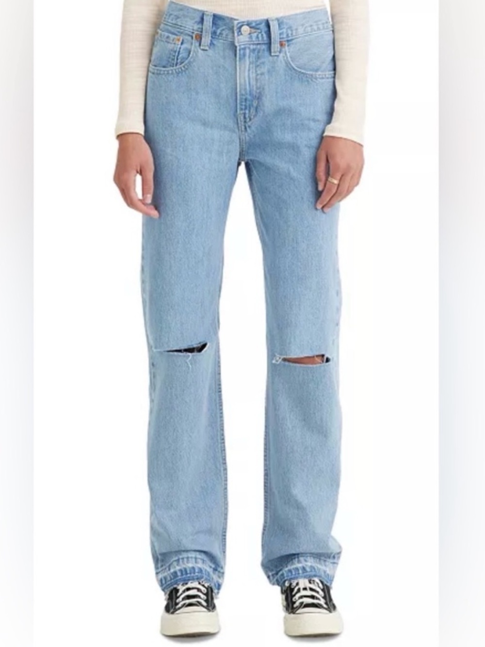 Levis Low Pro Straight Jeans Size 24 Raw Hem